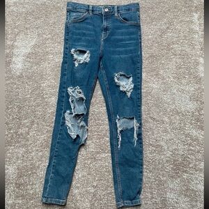 Topshop Blue Moto Jamie Ripped Skinny jeans!